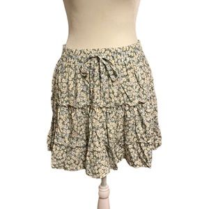 Ditsy floral ruffle skirt with elastic waist